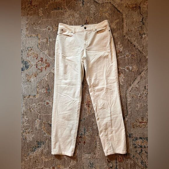 Talbots Women's Straight Leg Cream corduroy Jeans - Picture 1 of 8